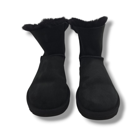 UGG Mini Bailey Bow II Boots Womens 8 Black Water Repellent Wool Lined 1016501 - Picture 3 of 8